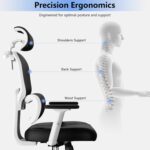 Office Chair, Ergonomic Desk Chair, High Back Desk Chair, Big and Tall Reclining Comfy Home Office Chair with Lumbar Support Breathable Mesh Computer Chair Adjustable Armrests - Image 4