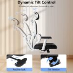 Office Chair, Ergonomic Desk Chair, High Back Desk Chair, Big and Tall Reclining Comfy Home Office Chair with Lumbar Support Breathable Mesh Computer Chair Adjustable Armrests - Image 6