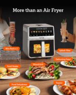 Air Fryer, 6 Qt, Stainless Steel Air Fryer, Stainless Steel Housing& Full Metal Inner Pot, Ceramic Glaze, PTFE and PFAS Free, 9 Digital One-Touch Cook Functions,120°F~450°F, 1700W - Image 6