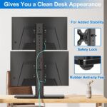 Vertical Dual Monitor Stand, Stack Two Computer Screens up to 32 inches Each, Free-Standing Monitor Desk Mount, Monitor Mount with Height Adjustment, Swivel, VESA Stand 75/100x100mm - Image 8