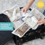 Bumkins Travel Bag, Toiletry, Baby, TSA Approved Pouch, Zip Bag, Quart Size Airline Compliant, Clear-Sided, Diaper Bag Organization, Makeup, Accessories, Set of 3 Sizes, Desert Boho - Image 3