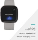 Fitbit Versa 2 Health & Fitness Smartwatch with Heart Rate, Music, Alexa Built-in, Sleep & Swim Tracking, Stone/Mist Grey, One Size (S & L Bands Included) - Image 3