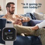Fitbit Versa 2 Health & Fitness Smartwatch with Heart Rate, Music, Alexa Built-in, Sleep & Swim Tracking, Stone/Mist Grey, One Size (S & L Bands Included) - Image 6