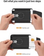 For Magsafe Wallet with Grip, 6-Card Holder, Stronger Magnetic Card Wallet Holder for iPhone 16/15, iPhone 14/13/12 Series, Leather Magnetic Phone Wallet with Privacy Flap, RFID Blocking, Black - Image 5