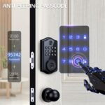 Smart Locks for Front Door,APP Control Keyless Entry Fingerprint Door Lock,Keypad Deadbolt Set with Handle,Easy Installation,Auto-Lock,(Matte Black) - Image 4