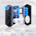 Smart Locks for Front Door,APP Control Keyless Entry Fingerprint Door Lock,Keypad Deadbolt Set with Handle,Easy Installation,Auto-Lock,(Matte Black) - Image 6
