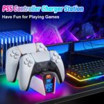 PS5 Controller Charger Station for Dualsense Controller & Edge Controller for PlayStation 5 Storage, PS5 Accessories Charging Station with Timer Function - Image 8