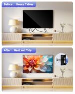 Wall Cable Concealer Kit, in Wall Cable Management Kit for TV, Recessed Outlet with Cable Management Box, in Wall Power Kit Hides TV Cords and Cables, Fits All Plugs, White - Image 6