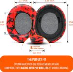 WC Upgraded Replacement Earpads for Steelseries Arctis Nova Pro Wireless Made by Wicked Cushions | Improved Durability, Thickness, Softer Leather, and Sound Isolation | Red Camo - Image 4