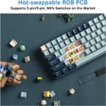 RK ROYAL KLUDGE RK96 RGB Limited Ed, 90% 96 Keys Wireless Triple Mode BT5.0/2.4G/USB-C Hot Swappable Mechanical Keyboard w/Wrist Rest, Software Support & Massive Battery, RK Yellow Switch - Image 6
