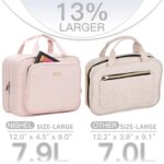 NISHEL Travel Toiletry Bag for Women Large Capacity, Makeup Essentials Organizer, Hanging Case for Accessories, Cosmetics, Pink - Image 3