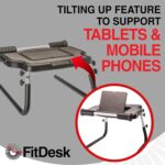 FitDesk Portable Standing Desk Converter with Massage Rollers & Forearm Supports, Adjustable Height Workstation 11" to 20", Ergonomic Stand-Up Desk with Non-Scratch Grip Legs, White - Image 6