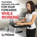 FitDesk Portable Standing Desk Converter with Massage Rollers & Forearm Supports, Adjustable Height Workstation 11" to 20", Ergonomic Stand-Up Desk with Non-Scratch Grip Legs, White - Image 7