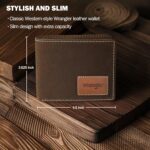 Wrangler Men's Wallet with AirTag Holder, Bifold RFID Blocking Genuine Leather Wallet - Image 3