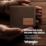 Wrangler Men's Wallet with AirTag Holder, Bifold RFID Blocking Genuine Leather Wallet - Image 4