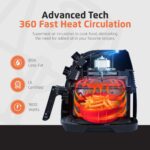 Air Fryer - 8.6 Quart Extra-Large Air Fryer, 2 Simple Dial Controls, 1800 Watts - Quick Heat Circulation Technology, Low Fat Cooking Less Calories - Removable Squared Basket - Red - Image 5