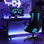 PEKJI Gaming Chair Covers, Computer Chair Slipcovers Cover Stretchable Elastic Machine Washable of Computer Video Game Office Chair Cover(Blue) - Image 3
