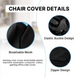 PEKJI Gaming Chair Covers, Computer Chair Slipcovers Cover Stretchable Elastic Machine Washable of Computer Video Game Office Chair Cover(Blue) - Image 4