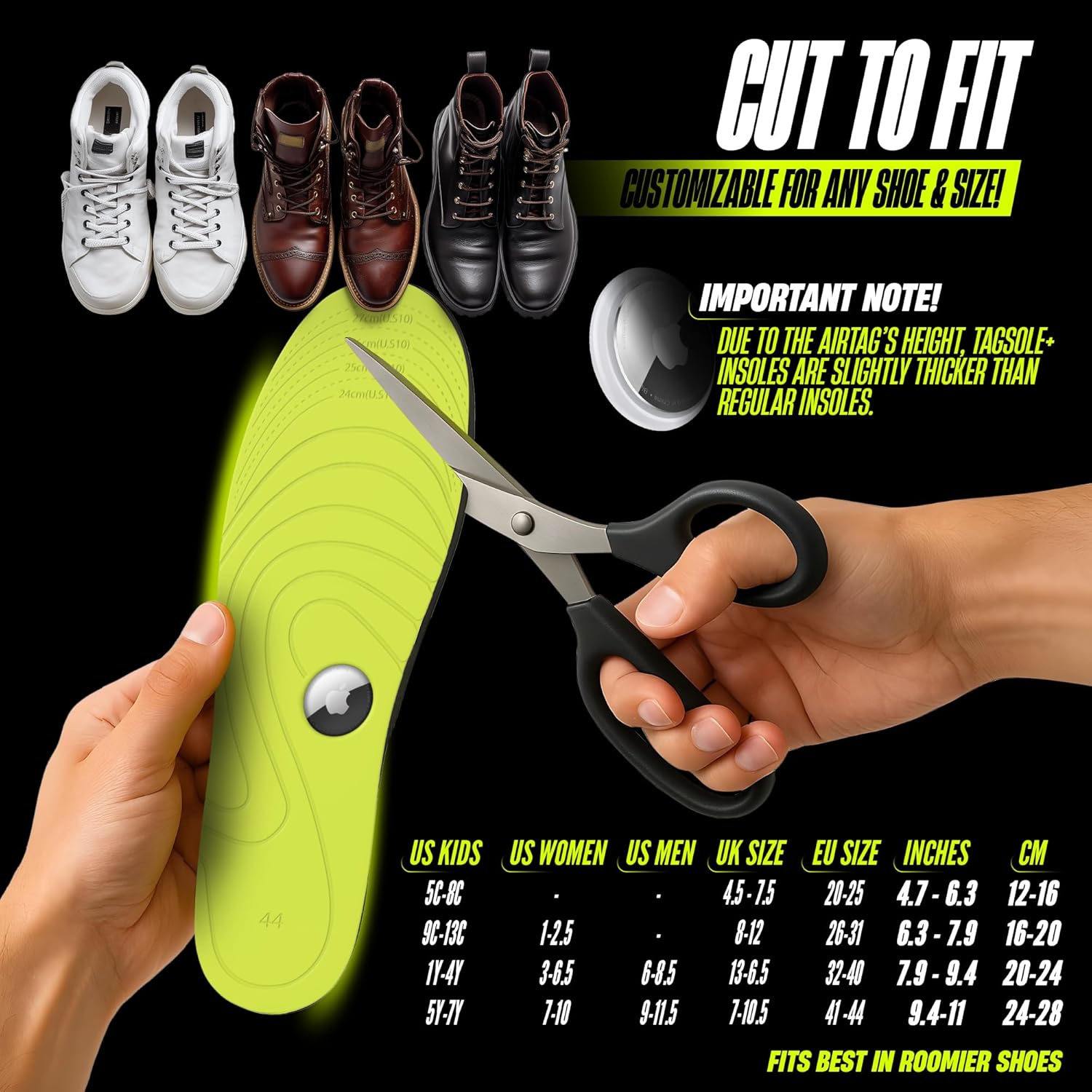 AirTag Shoe Insole - Comfortable & Secure AirTag Shoe Insert for Safety | GPS Tracker Insole for Kids, Elderly & Special Needs – Airtag Hidden Accessory ((20-24cm / 7.87-9.45“)) - Image 6