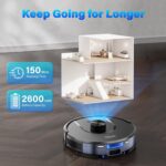 Tikom Robot Vacuum and Mop with Self-Empty Base, Home Mapping, 60-Day Capacity, for Homes with Pets Hair, Carpet & Hard Floors - Image 9