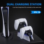 PS5 Controller Charging Station Dock, Dual Charging for Dualsense, Wireless Accessories with Blue LED ON/Off Automatically - Image 3