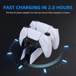 PS5 Controller Charging Station Dock, Dual Charging for Dualsense, Wireless Accessories with Blue LED ON/Off Automatically - Image 4