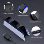 PS5 Controller Charging Station Dock, Dual Charging for Dualsense, Wireless Accessories with Blue LED ON/Off Automatically - Image 6
