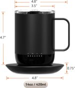 vsitoo S3PRO Rechargeable Heated Coffee Mug, 14oz, Self Heating with Lid and Spoon, APP & Manual Controlled, Smart Mug Warmer with 90 Min Battery Life, Black - Image 8