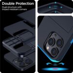 harusaki iPhone 16 Pro Wallet Case with Hidden Card Slot - Wireless Charging Compatible iPhone 16 Pro Case with Card Holder for Men and Women (Black) - Image 4