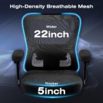 Ergonomic Office Chair with Adjustable Lumbar Support，Big and Tall Desk Chair 500lbs with Wider Thicker Seat Cushion 2D Armrest, Computer Reclining Mesh Chairs, Black - Image 5