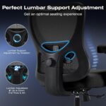 Ergonomic Office Chair with Adjustable Lumbar Support，Big and Tall Desk Chair 500lbs with Wider Thicker Seat Cushion 2D Armrest, Computer Reclining Mesh Chairs, Black - Image 7