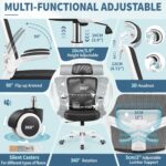 FelixKing Ergonomic Office Chair, Headrest Desk Chair with Adjustable Lumbar Support, Home Office Swivel Task Chair with High Back and Armrest, Adjustable Height Gaming Chair (White) - Image 8