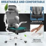 FelixKing Ergonomic Office Chair, Headrest Desk Chair with Adjustable Lumbar Support, Home Office Swivel Task Chair with High Back and Armrest, Adjustable Height Gaming Chair (White) - Image 9