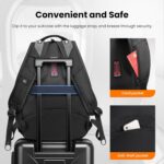 CROSSGEAR Travel Laptop Backpack for Man Water Resistant Laptop Bookbag 15.6 inch Business Work Computer Backpacks 29L Casual Daypack for Men Women, Black - Image 5