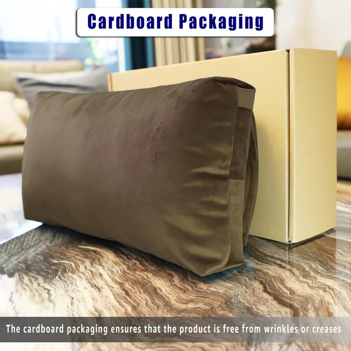 Velvet Recliner Head Pillow with Non-Slip Base - Adjustable Neck Support for Pain Relief in Home, Office and Travel (Brown) - Image 3