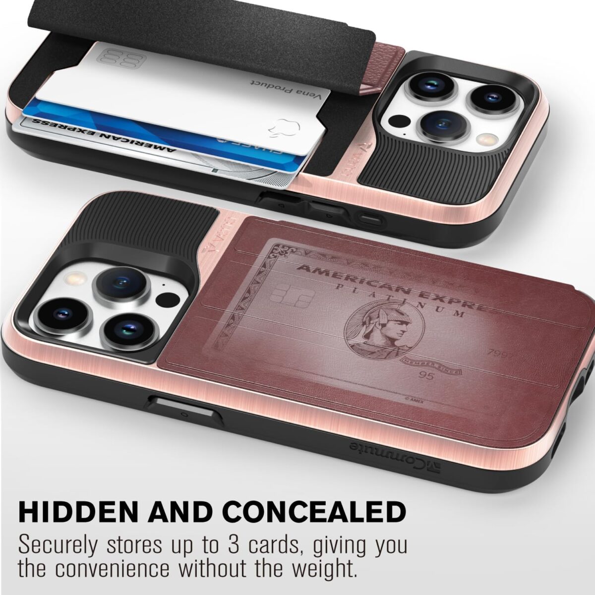 VENA vCommute for iPhone 15 Pro Wallet Case, [Military Grade Drop Protection] Flip Leather Cover Slot Card Holder with Kickstand - Red - Image 4