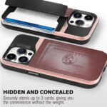VENA vCommute for iPhone 15 Pro Wallet Case, [Military Grade Drop Protection] Flip Leather Cover Slot Card Holder with Kickstand - Red - Image 4