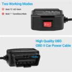 ssontong Upgraded OBD2 OBD Power Cable for Dash Camera, OBD to Type-C USB OBDII Adapter Hardwire Charger Cable 24 Hours Surveillance and Acc Two Mode with Switch Button (Type-C USB Port) - Image 3