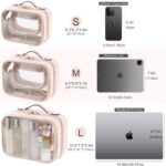 Veki Transparent Makeup Bag Travel Cosmetic Bags Case Waterproof Toiletries Bag Large Capacity Open Storage Bags Organizer With Zipper, Portable Make Up Organizer for Women and Girls - Image 3