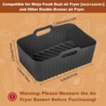2Pcs Silicone Air Fryer Liners for Ninja Foodi Dual DZ201, Non-Stick Air Fryer Basket Accessories, Reusable Liners Fits 8 QT - Image 3