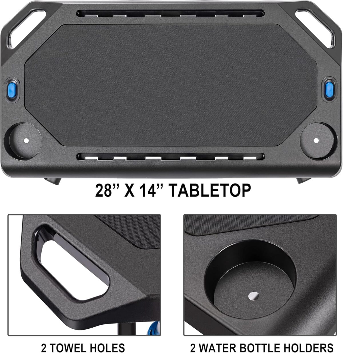 CXWXC Indoor Cycling Desk - Adjustable Height Bike Deak Laptop Stand Non-Slip Surface - Portable Bike Trainer Fitness Desk with Lockable Wheels - Image 6