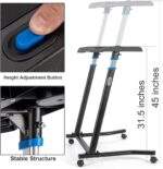 CXWXC Indoor Cycling Desk - Adjustable Height Bike Deak Laptop Stand Non-Slip Surface - Portable Bike Trainer Fitness Desk with Lockable Wheels - Image 7