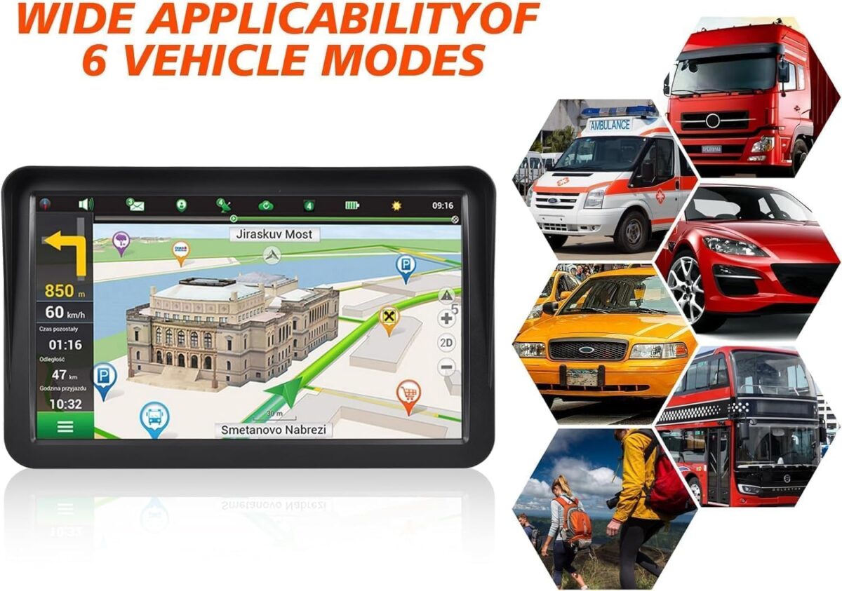 GPS Car Navigator, 9 Inch Display, Voice Guidance, Lifetime Maps with Voice Guidance and Speed Camera Warning 2D&3D map Americas Maps Free Lifetime Map - Image 3
