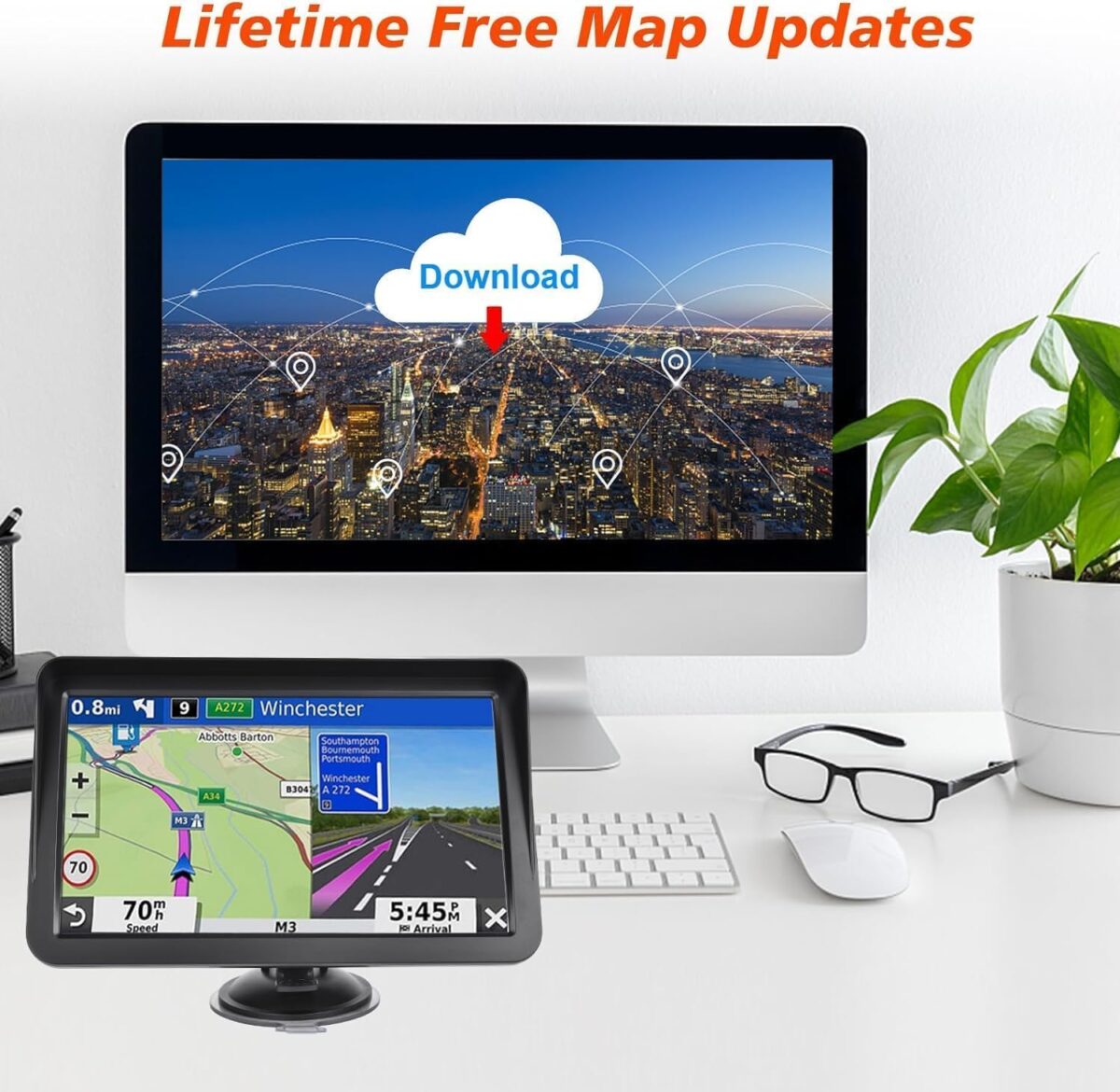 GPS Car Navigator, 9 Inch Display, Voice Guidance, Lifetime Maps with Voice Guidance and Speed Camera Warning 2D&3D map Americas Maps Free Lifetime Map - Image 4