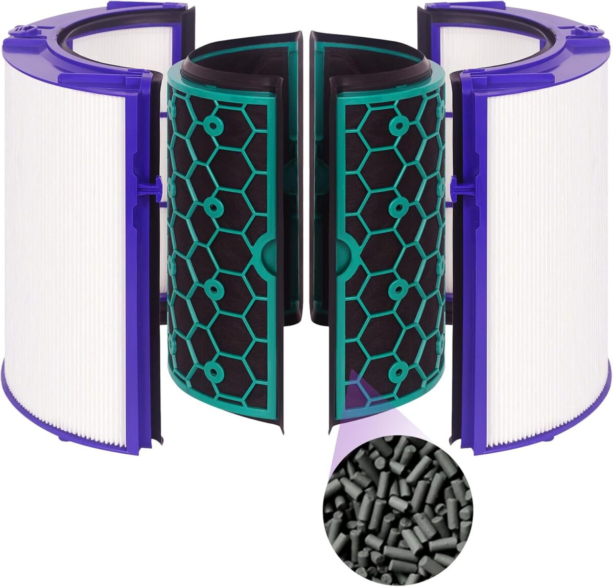 TP04 Replacement Filter for Dyson Air Purifier TP04 HP04 DP04 Pure Cool Fan Hot Tower Fan, 360 Combi Glass HEPA + 2-IN-1 HEPA Filters for TP04 Purifying Tower Fan - Image 8