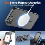SUPFINE Magnetic for iPhone 16e Case 2025 (Compatible with MagSafe)(Military Grade Drop Protection) Slim Translucent Matte Shockproof with Anti-Fingerprint Phone Case,Black - Image 6