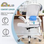 Mimoglad Ergonomic High Back Mesh Office Chair, Adjustable Lumbar Support, Thickened Seat Cushion (Modern, Ivory White) - Image 3