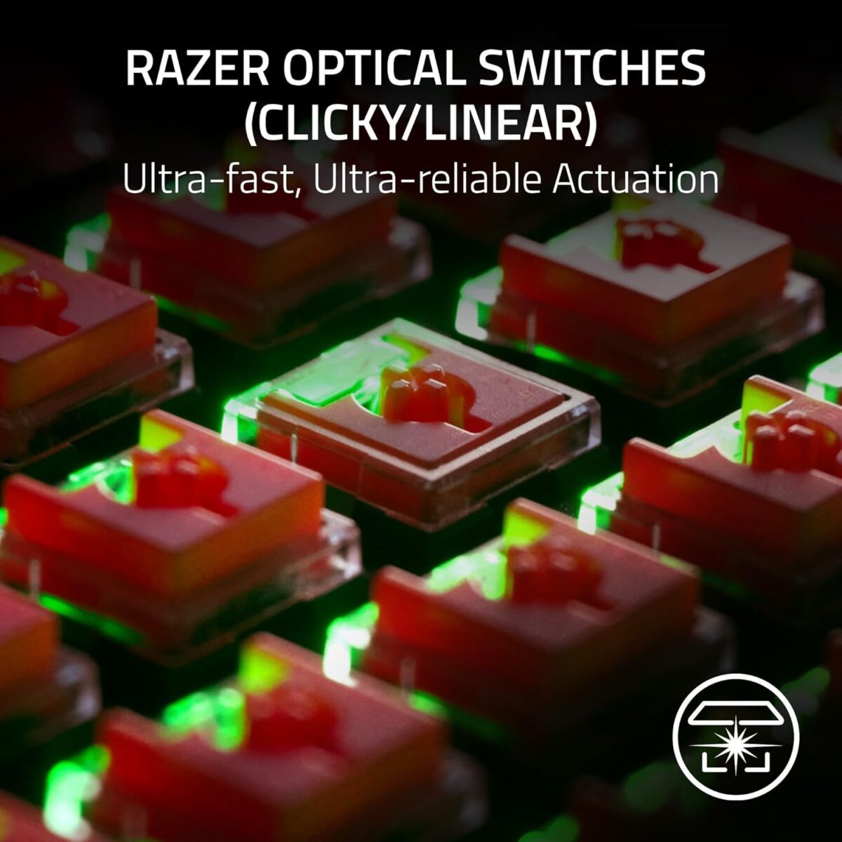 Razer DeathStalker V2 Pro TKL Wireless Gaming Keyboard: Low Profile Optical Switches Linear Red - HyperSpeed Wireless & Bluetooth - Chroma RGB - Up to 200 Hr Battery Snap Tap - Image 3