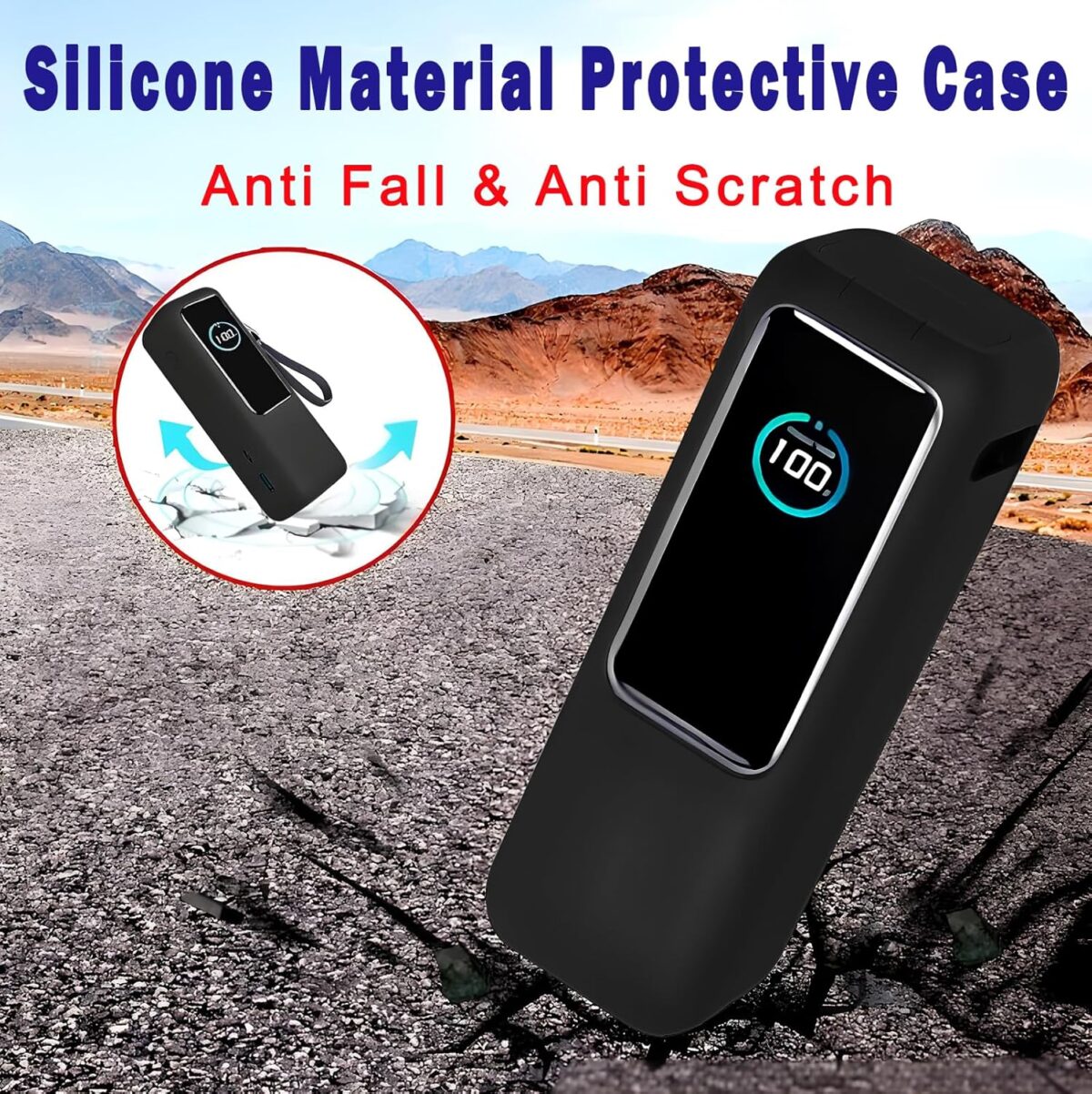 1 Pack Thick 1.5mm Silicone Case for Anker Zolo Power Bank (25000mAh 165W) - Protective Cover for Anker Laptop Portable Charger 165w, Full - wrap Protection with Precise Port Cutouts (Black) - Image 5