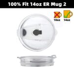 2pcs Coffee Mug Lid Replacement for 14oz Ember Temperature Control Smart Mug 2, No Spill and Insulation Lid with Sealing Silicone Ring, Tritan Material, BPA-Free (14oz, White) - Image 3